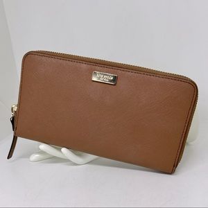 KATE SPADE Staci Large Continental Saffiano Brown Leather Wallet